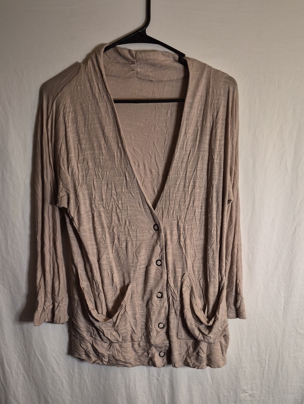 stem Beige Knit Top with Gold Logo